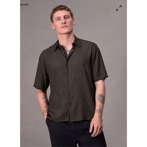 Rag & Bone Dalton Brown Floral Shirt Size Large Quiet Luxury Classic Eclectic